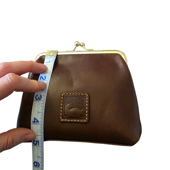 Dooney & Bourke Florentine Leather Kisslock Coin Purse Wallet Brown 9Y1407 NWT - Picture 9 of 16